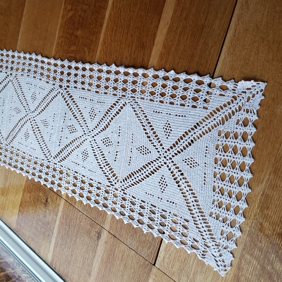 Handmade long doili table runner unique #3 - Picture 2 of 5